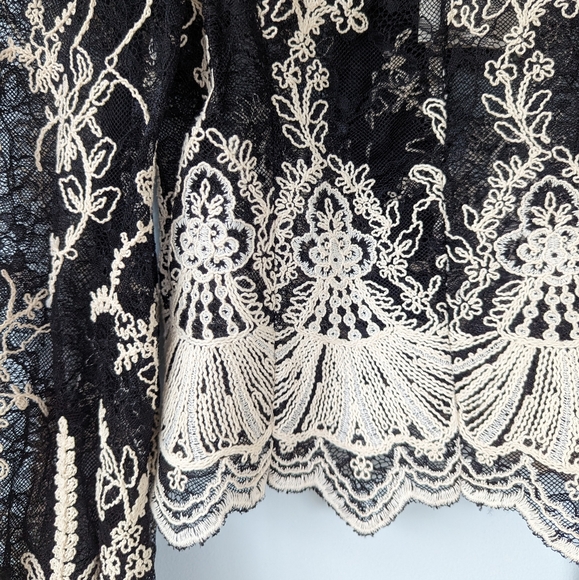 NWT Alexis Boda Embroidered Victorian Lace Puff Sleeve Top - Picture 7 of 10